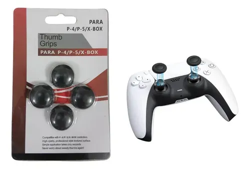 Foto 1 de Pack 4 Grips Goma Joystick PS5 / PS4 / Xbox (Negro)