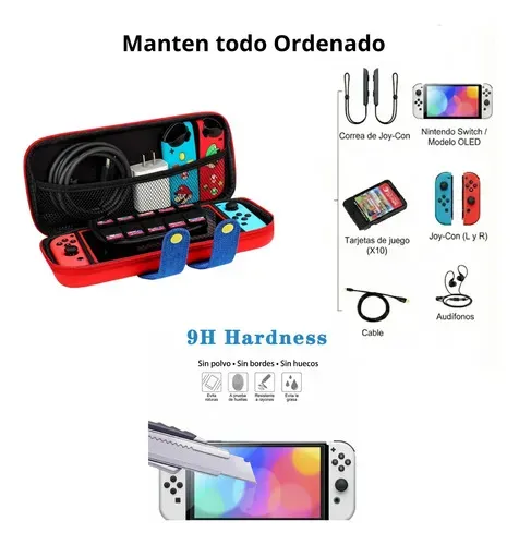 Foto 2 de Kit Estuche Goma Rígido + Vidrio Switch 1 Rojo