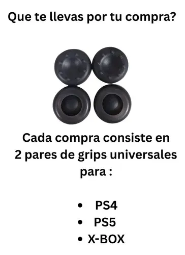 Foto 3 de Pack 4 Grips Goma Joystick PS5 / PS4 / Xbox (Negro)