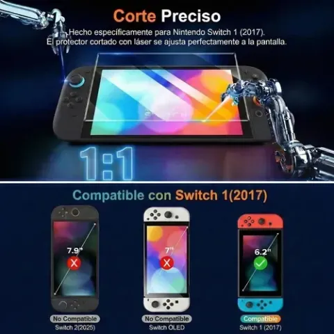 Foto 3 de Pack 2 Lámina Vidrio Templado Nintendo Switch 1
