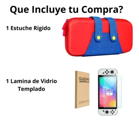 Foto 3 de Kit Estuche Goma Rígido + Vidrio Switch 1 Rojo