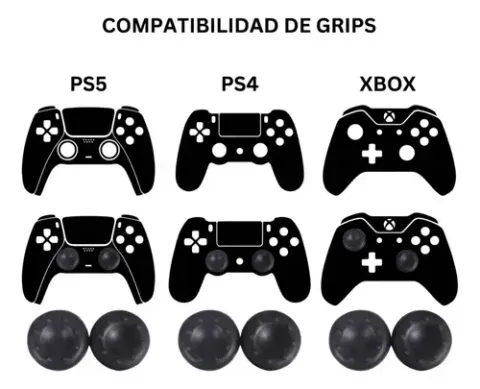 Foto 4 de Pack 4 Grips Goma Joystick PS5 / PS4 / Xbox (Negro)