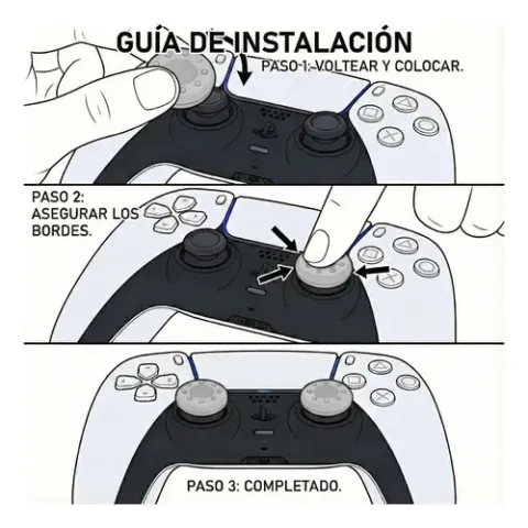 Foto 5 de Kit Funda Control PS5 Silicona + 4 Grips Análogos (Camo Urbano / Blanco)